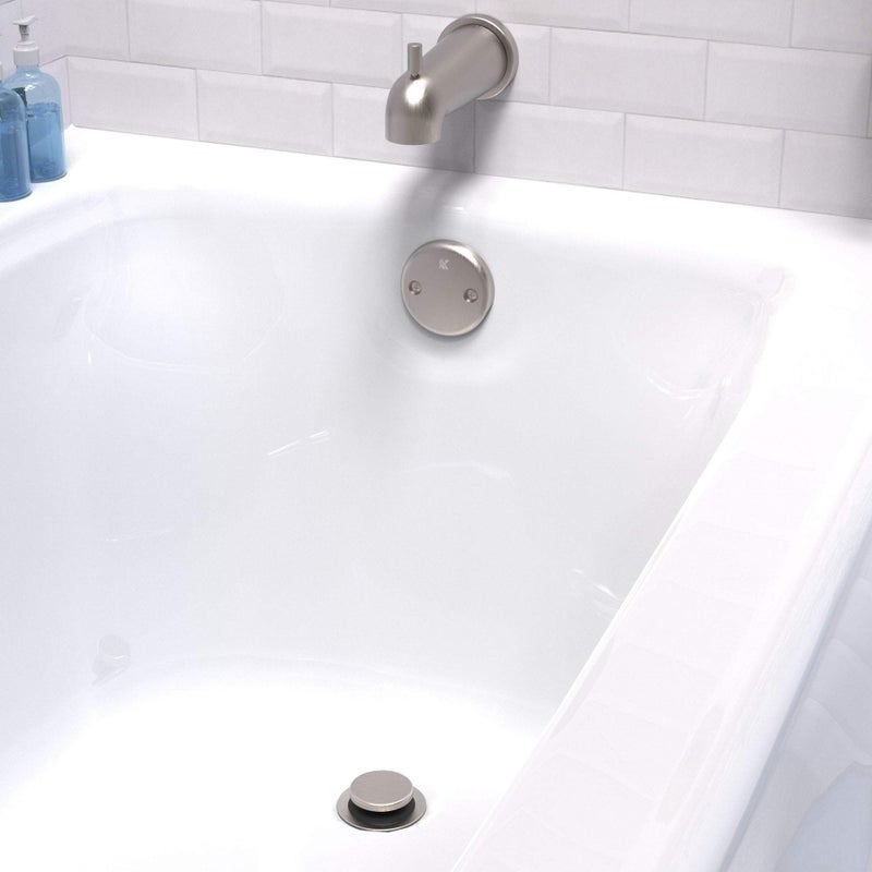 Keeney K630PVCDSBN Foot Lok Stop Bathtub Drain Kit, 1-1/2-Inch Fits All Standard Size Tubs, Brushed Nickel - Image 4